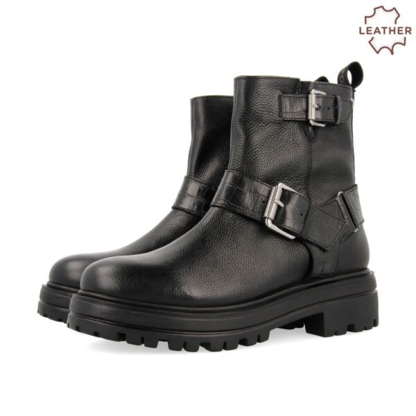 Botines negros de estilo biker con hebillas para mujer ENSCHEDE